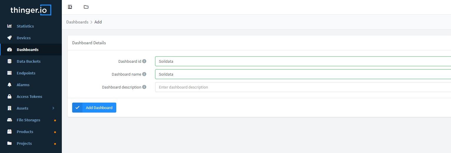 Create a new dashboard and set up the necessary information.png